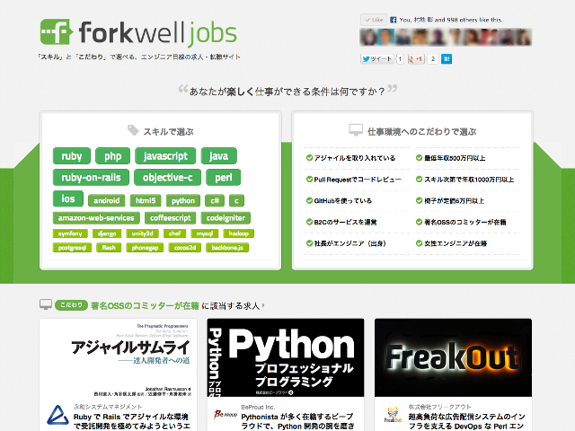 Forkwell Jobs トップページ